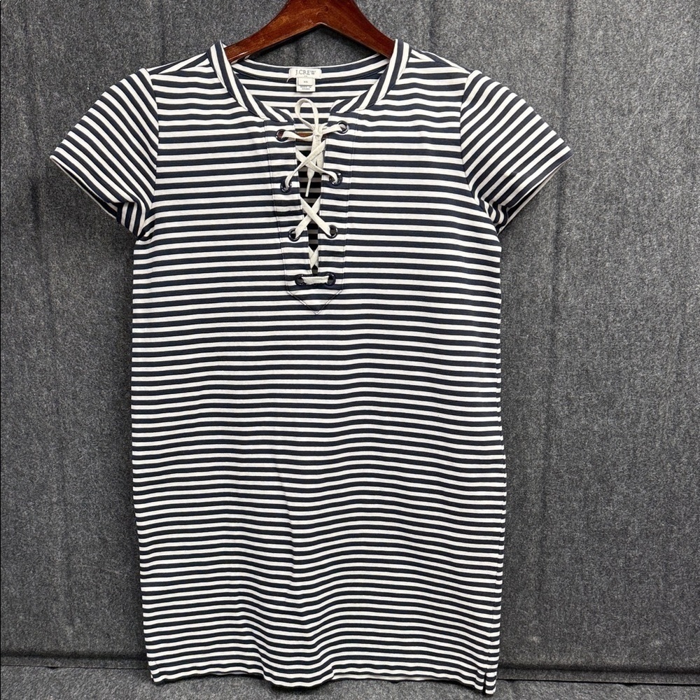 J. Crew Navy and White Striped Maxi Dress